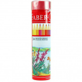 Олiвцi кольоровi Faber_Castell 115827 24кол шестигр черв.лiнiя мет.тубус